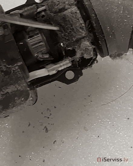 Dyson cleaner head with hair and dust