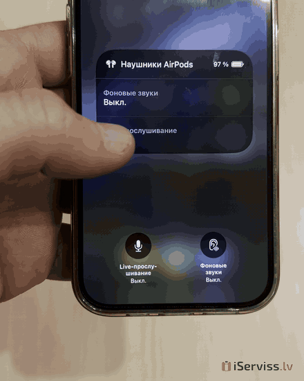 Turning on Live Listen on iPhone